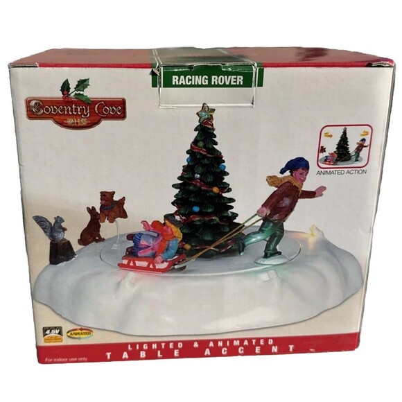 Lemax Coventry Cove Racing Rover Sled Tree Christmas 2006 Lights Only READ - Picture 15 of 16